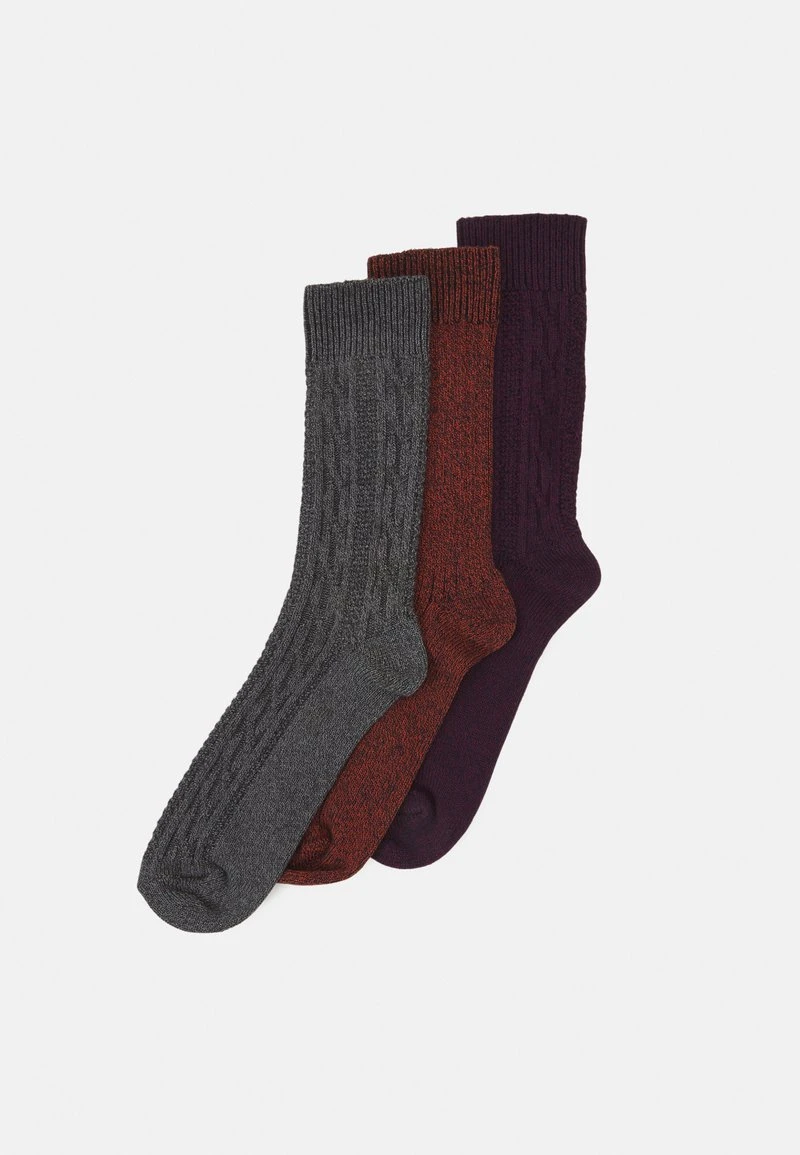 Pier One 3PACK - Socken - Dark Green/orange/bordeaux – Bild 3