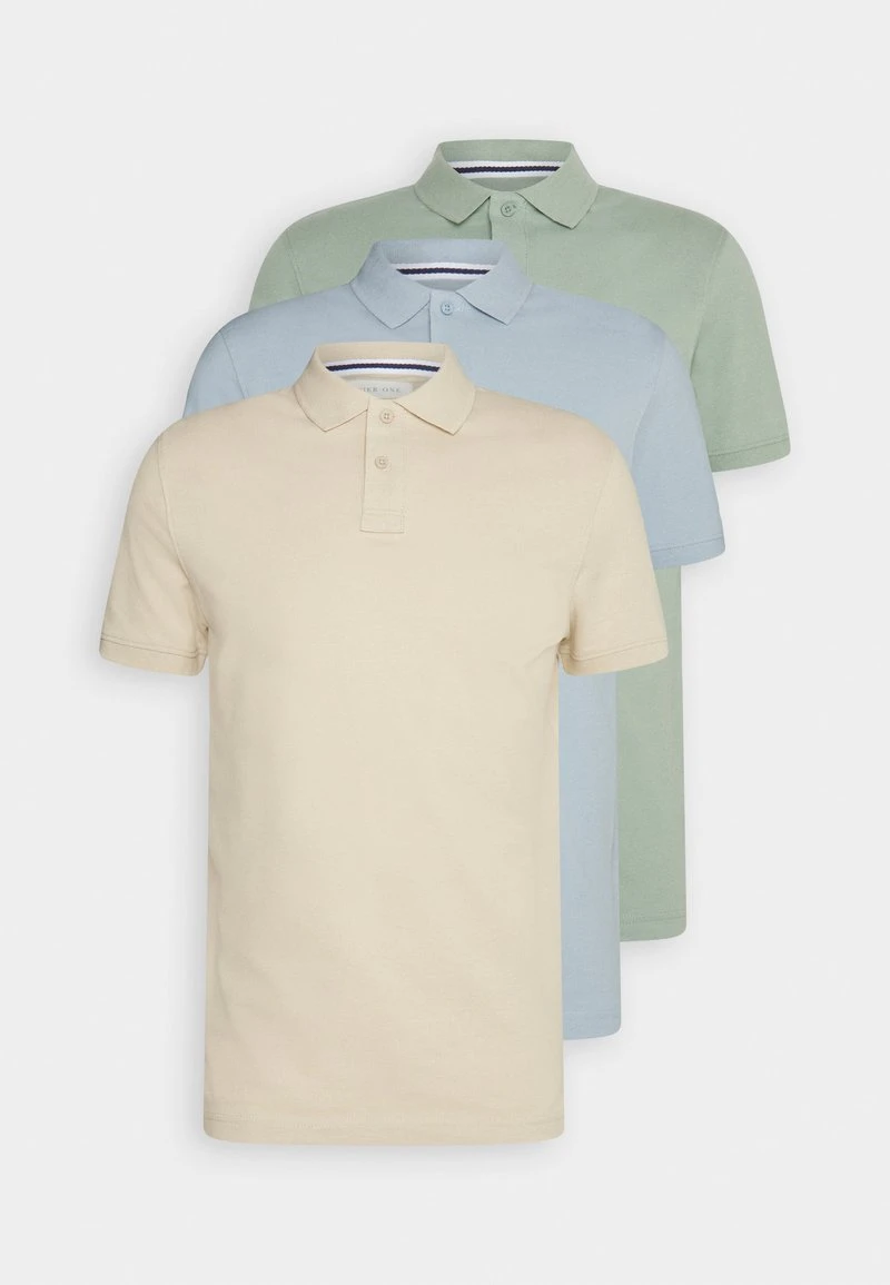 Pier One 3 PACK - Poloshirt - Mint/tan/light Blue – Bild 6