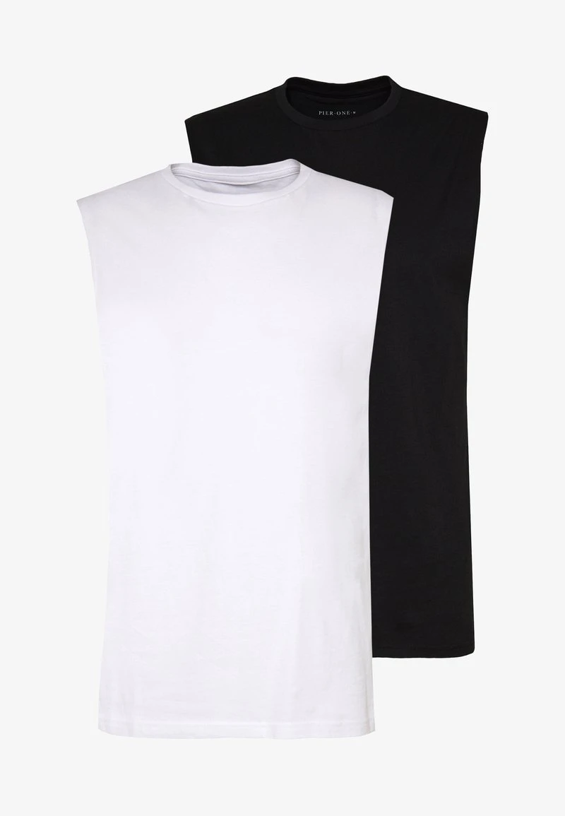 Pier One 2 PACK - Top - White/black – Bild 4