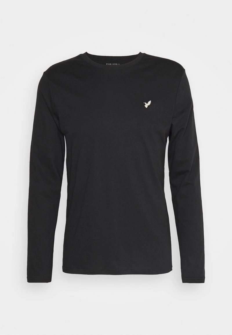 Pier One UNISEX 3 PACK - Langarmshirt - Black/dark Blue/stone – Bild 5