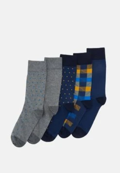 Pier One 5 PACK - Socken - Yellow/dark Blue/grey