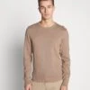 Pier One BASIC CREWNECK - Strickpullover - Mottled Beige