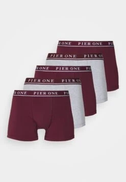 Pier One 5 PACK - Panties - Bordeaux/mottled Grey